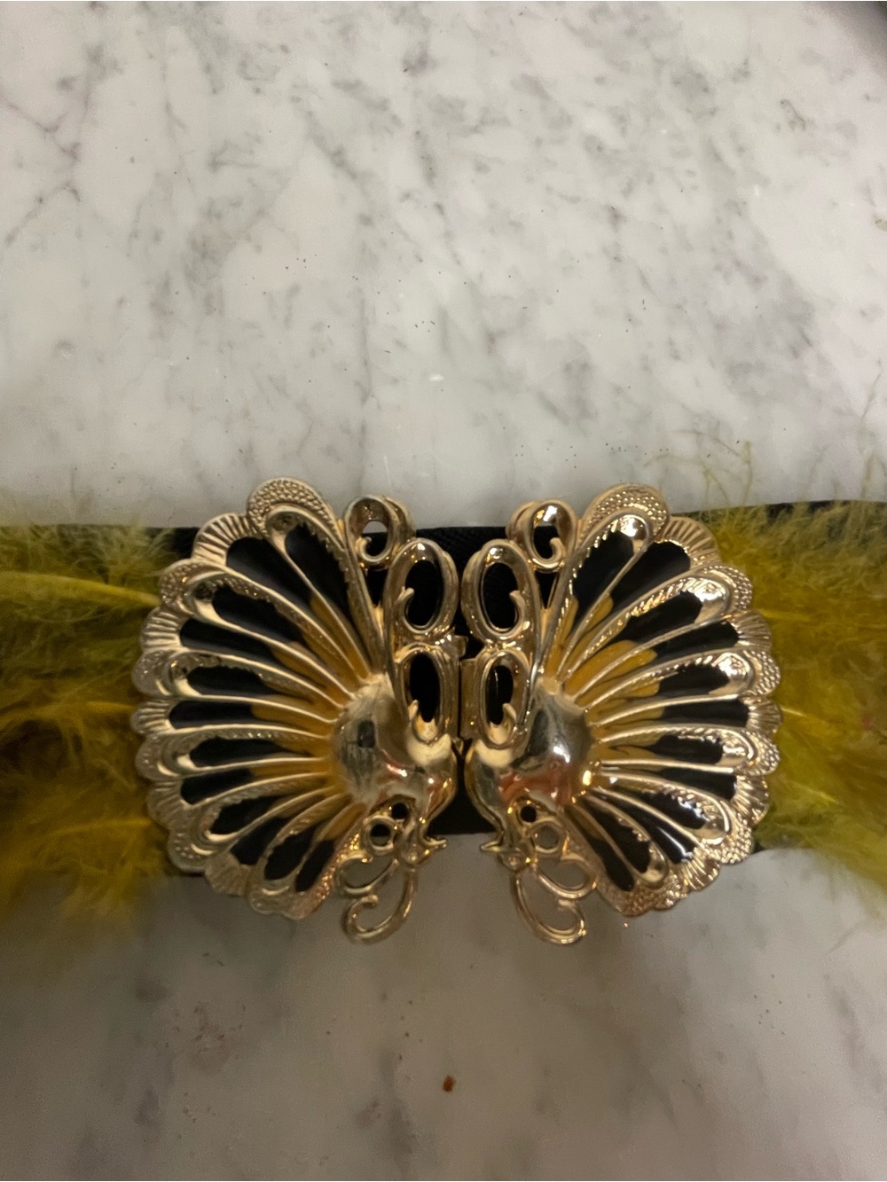 Gold Peacock Buckle Statement Waist Belt - Women's Accessories